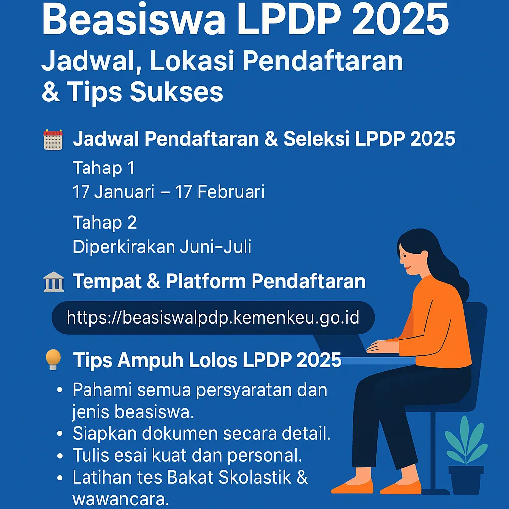 Beasiswa LPDP 2025: Jadwal, Lokasi Pendaftaran &amp; Tips Sukses